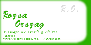 rozsa orszag business card